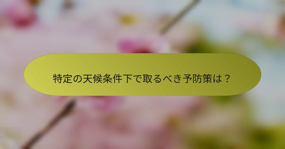 特定の天候条件下で取るべき予防策は？